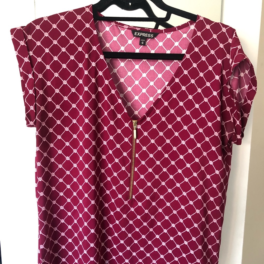 Express patterned work blouse